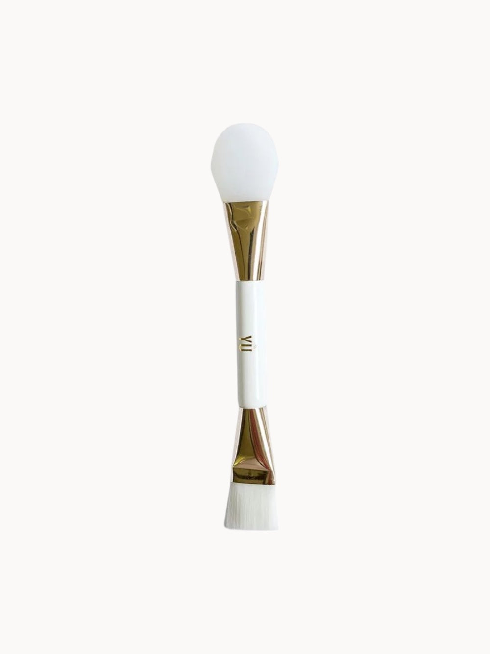 Double-brush with applicator for face masks